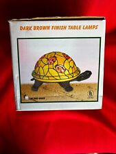 TIFFANY-style Stained Glass Accent Lamp Night Light TURTLE with LADYBUG Design picture