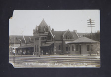 circa 1910 Real Photo Postcard / RPPC Santa Fe Railroad Depot, Hutchinso, Kansas picture