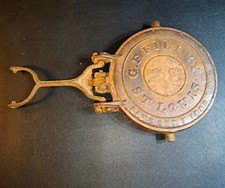 G.F. Filley Stove Top Waffle Iron Pat. 1880 Cast Iron Vintage Original No Base picture