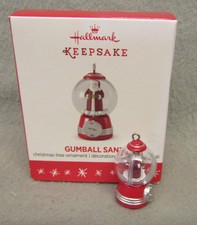 2016 Hallmark Ornament GUMBALL SANTA Miniature Santa in Gumball Machine NIB picture