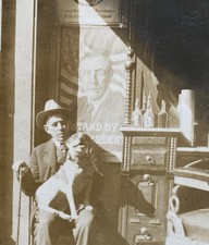 Barber Shop Cute Dog Woodrow Wilson President Poster Small Vintage Photo picture