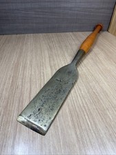 Antique Chisel 3 Inch Wide Timber Framing Bevel Edge Socket Type Barn Beam Slick picture
