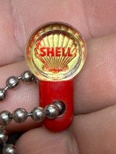 Vintage 1960s Shell X-100 Motor Oil Gas Pump Globe Mini Keychain Petroliana picture