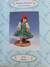 Madame Alexander Brazil 2000 Figurine Green Dress, No Chips or Cracks, 5.5 In. picture