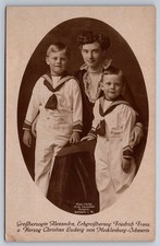 Mecklenburg-Schwerin Royal Family RPPC Grand Duchess Alexandra & Sons 1900s picture