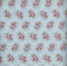BTHY Georgian Court Chanteclaire Fabrics Light Teal Blue Tiny Flowers Old Stock picture
