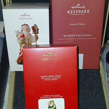 Hallmark Keepsake Father Xmas- 18 Mem Exclusive Santa 17 Happy New Yr 20 Lot Of3 picture