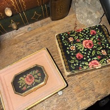 Vintage Avon Unforgettable Solid Box Black w/ Pink Roses  picture