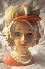 VINTAGE RELPO LADY HEAD VASE picture