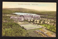 The Lodge of Skytop Club ~ Skytop, PA posted HANDCOLORED postcard picture