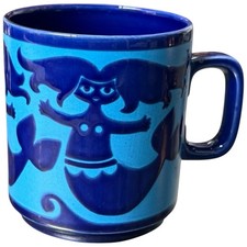 Vintage Hornsea England Ceramic Mug Mermaids John Clappinson Pottery 1970 3-5/8