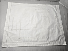 VTG White 100% Cotton Envelope Pillowcase Geometric Ladder Stitch Openwork picture