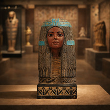 Ancient Egyptian Queen Hatshepsut Bust Pharaonic Female Pharaoh Statue Stone picture