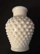 MINT CONDITION Hobnail White Milk Glass Round Bud Vase (1950”s) picture