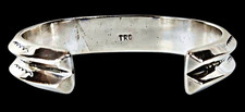 VTG Navajo Artist Signed Tommy /Rose Chavez TRC•Sterling Cuff Bracelet 52.95g picture