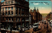 1914 Castle Junction and Royal Avenue Belfast Postcard, Posted Ireland picture