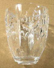 Vintage Holly Berry Mistletoe Mikasa Crystal Glass Tea Light Candle Holder picture