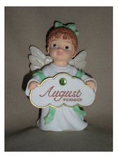 BIRTHSTONE ANGEL FIGURINE - AUGUST - PERIDOT  - JEANE'S THINGS picture