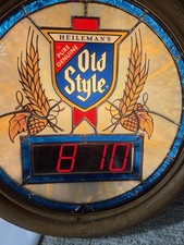 Vintage Old Style Beer Keg Sign Digital Lighted Clock picture