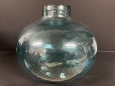 Large Vidrios San Miguel Aqua Blue Bulbous  Recycled Art Glass Vase picture