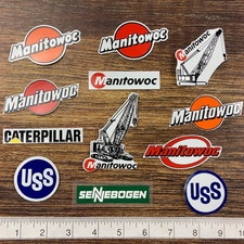 Hard HaT Decal Stickers Manitowoc Caterpillar USS SENNEBOGEN Laborers Carpenters picture