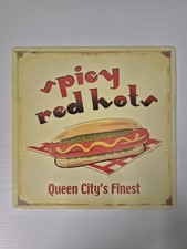 SPICY RED HOTS Metal Tin Sign 14x14