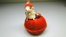 Rare Vintage Taxidermy Mouse Pincushion by Jerry Mc Millan w Tag picture
