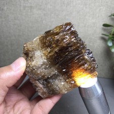 346g Amber Calcite Raw, Natural Specimen Honey Calcite Gold Calcite Mineral 3137 picture