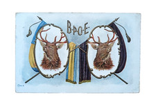B.P.O.E. Elks Club Antique Postcard 1907 Artist C.L. Thompson Embossed picture