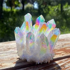 200g-300g Large Angel Aura Clear Quartz Crystal Healing Cluster Mineral Rocks picture