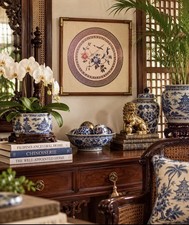 Vintage Turner Chinoiserie Oriental Bird Flower Embroidered Wall Art picture