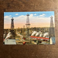 Vintage Postcard Producing Oil Wells Signal Hill Long Beach California -G1 picture