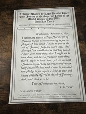 Roger Brooke Taney Letter Reprint Supreme Court Love Letter Ephemera picture