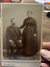Antique 1890S Cabinet Photo Of Andrew And Sallie Poole Wd Jackson Texana￼￼ picture