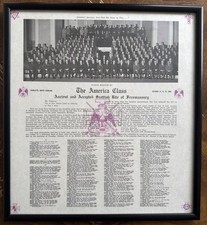1969 Scottish Rite Masonic “America Class” Certificate Charlotte NC Framed picture