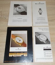 1980's 90's vintage BLANCPAIN watches adverts x4 Print Ad lot #1 German picture
