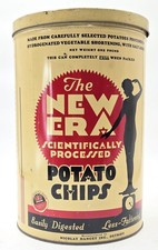 VTG 1940s New Era Potato Chip Tin Detroit Nicolay Dancey Advertising Can Nice picture