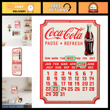 Vintage Embossed Metal Calendar - Coca-Cola Style Wall Decor, Retro Home Art picture