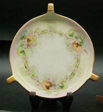 R & S Germany pink blossoms Porcelain Plate hand painted 3 Handle picture