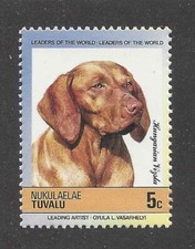 Art Head Portrait Postage Stamp VIZSLA HUNGARIAN POINTER Dog Tuvalu MNH picture
