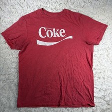 Coca-Cola Enjoy Coke Soda Advertising Graphic T-Shirt Red & White Size L picture
