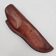 Vintage Lakota Brown Leather Knife Sheath Belt Loop Scabbard picture