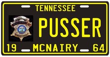 Buford Pusser Walking Tall Tennessee 1964 License plate picture