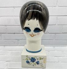 Quadrifoglio Milvia Italian Ceramic Mannequin Head Wig Hat Stand Hand Painted picture