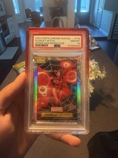 2024 Topps Chrome Marvel Spider Web Refractor #112 Scarlet Witch 290/399 PSA 10 picture