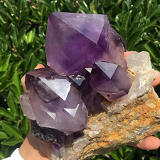 3.86LB Natural quartz amethyst cluster specimen energy healing picture