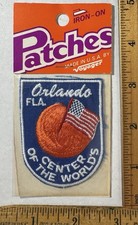 Vintage Orlando Florida Iron On Patch Voyager Travel Souvenir USA Orange Center picture