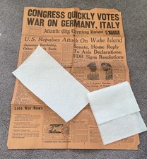 VINTAGE 1941 ATLANTIC CITY EVENING UNION WARTIME NEWSPAPER VERY RARE  picture