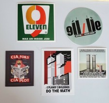 9-11 Truth Stickers 5 pack Alex Jones Jason Bermas WAKE UP PEOPLE Deep State CIA picture