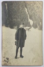 WWI AEF Soldier in Snow RPPC Identified Corp Raymond John 56th Infantry Written picture